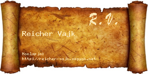 Reicher Vajk névjegykártya